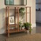 Hello Honey Tiered Shelf with Beveled Shelves and Doweled Legs, Walnut Finish